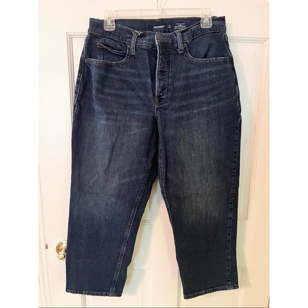 OLD NAVY High-Rise Curvy Straight Secret-Slim Pockets Cropped Mom Jeans PETITE